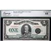 Image 2 : 1923 $1 DC-25o #F-1214353  Scarce Letter "F" LCG Choice Uncirculated-64.