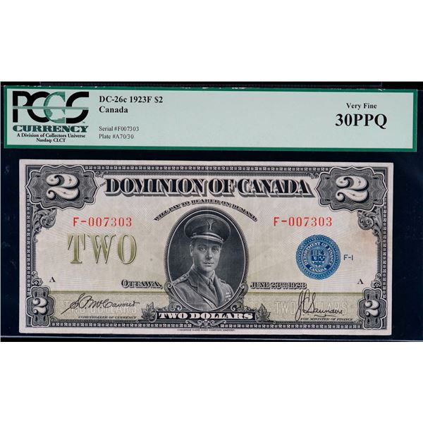 1923 $2 DC-26c #F-007303 PCGS Choice Very Fine-30PPQ, A bright example.