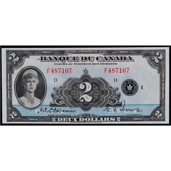 1935 $2 BC-4 #F487107  "French Text" LCG Choice About Uncirculated-58PPQ, An ultra bright example wi