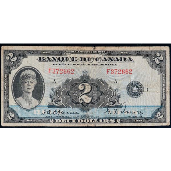 1935 $2 BC-4 "French Text" #F372662 Fine