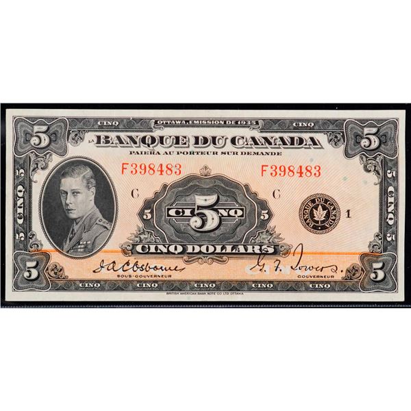 1935 $5 BC-6 #F398483 CCCS Extra Fine-40 Ultra bright with great colours.  Looks better than the ass