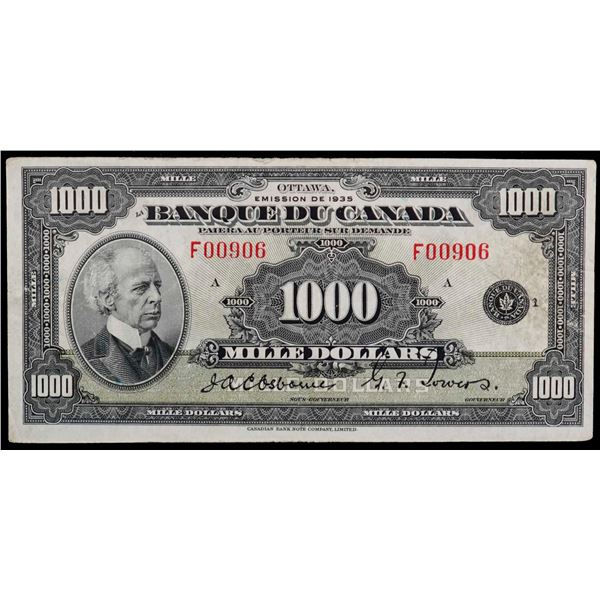 1935 $1000 BC-20 #F00906, PMG Choice Very Fine-35.  A bright and well centered example with insignif