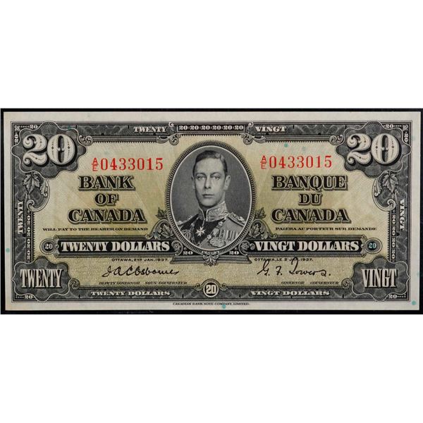 1937 $20 BC-25a #AE0433015, PCGS Gem Uncirculated-65PPQ. Rare "Osborne-Towers example".  This is a p