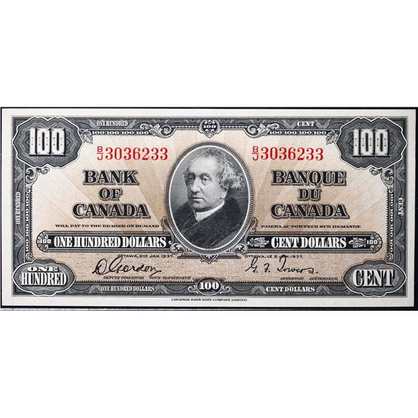 1937 $100 BC-27B #B/J3036233  LCG Gem Uncirculated-65PPQ