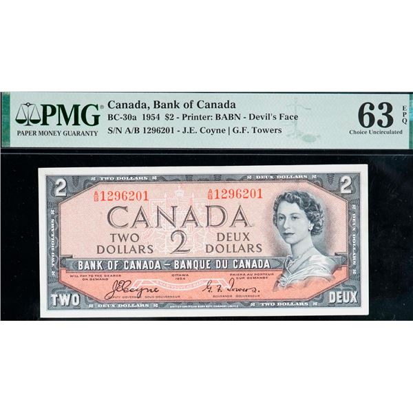 1954 $2 BC-30a #A/B1296201 PMG Choice Uncirculated-63EPQ