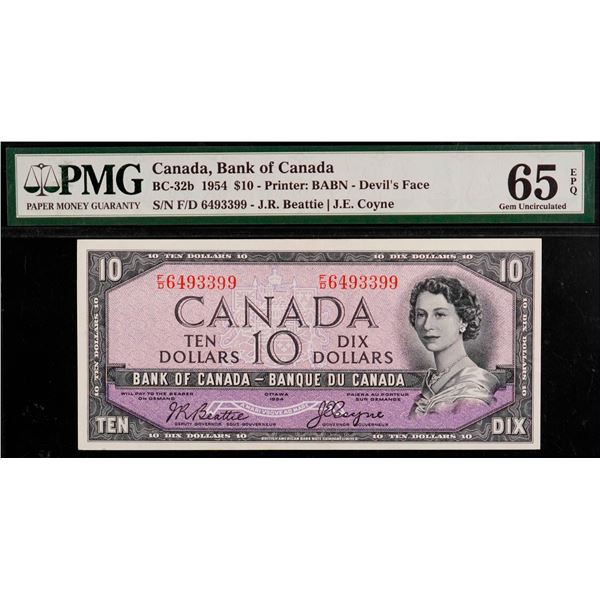1954 $10 BC-32b #F/D6493399, PMG Gem Uncirculated-65EPQ.