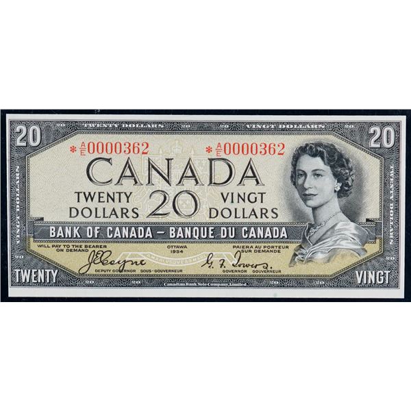 1954 $20 BC-33aA #*A/E0000362 LCG Choice Uncirculated-62PPQ. Rare Devil's Face replacement issue. Ex