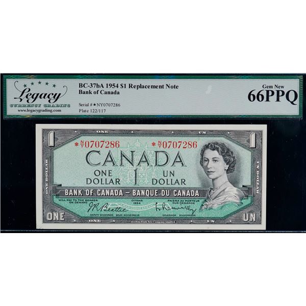 1954 $1 BC-37bA #*N/Y0707286 LCG Superb Gem Uncirculated-66PPQ