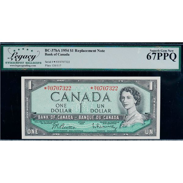 1954 $1 BC-37bA #*N/Y0707322 LCG Superb Gem Uncirculated-67PPQ