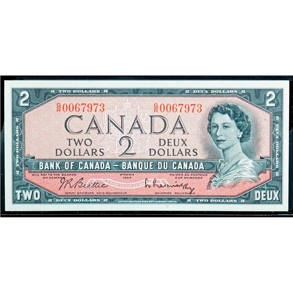 1954 $2 "TEST NOTE" BC-38bT #G/R0067973 LCG Superb Gem Uncirculated-67PPQ.  Tied for "Finest Known" 