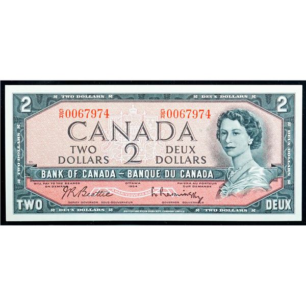 1954 $2 "TEST NOTE" BC-38bT #G/R0067974 LCG Superb Gem Uncirculated-67PPQ.  Tied for "Finest Known" 