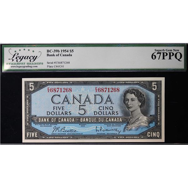 1954 $5 BC-39b #E/X6871268 LCG Superb Gem Uncirculated-67PPQ