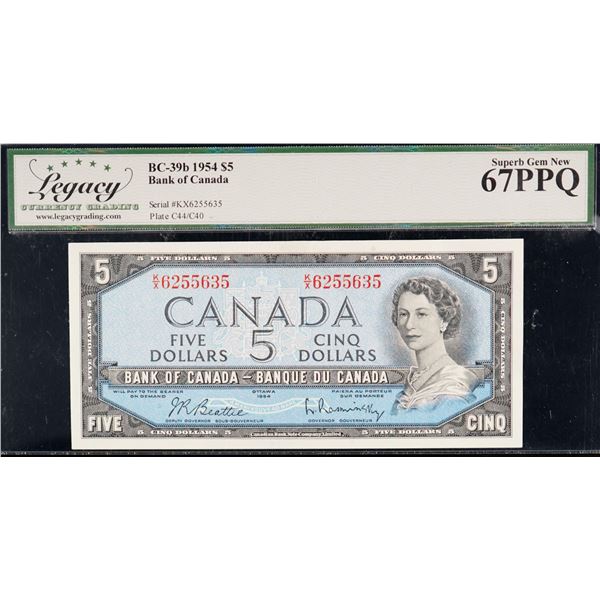 1954 $5 BC-39b #K/X6255635 LCG Superb Gem Uncirculated-67PPQ