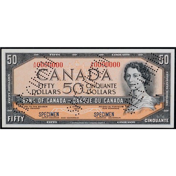 Specimen Note; 1954 $50 BC-42S #0509, PMG Gem Uncirculated-65EPQ.  A similar example brought in $414