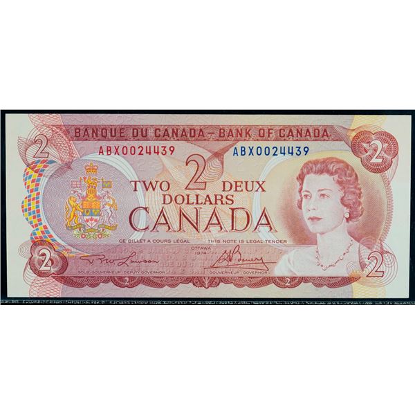 1974 $2 BC-47aA-i #ABX0024439LCG Superb Gem Uncirculated-68PPQ.  Pristine example.