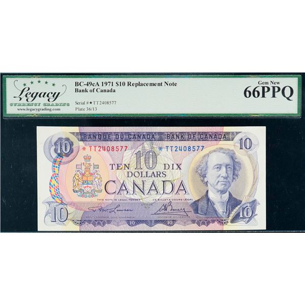 1971 $10 BC-49cA #*TT2408577 LCG Superb Gem Uncirculated-66PPQ
