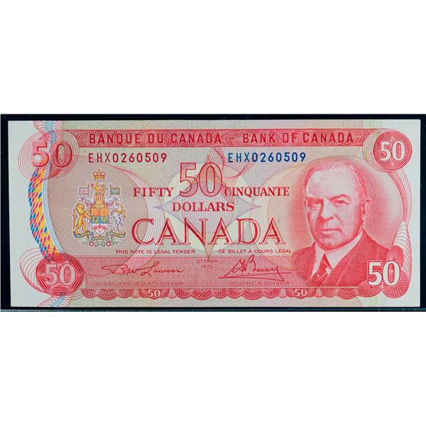 1975 $50 BC-51aA-i #EHX0260509 LCG Gem Uncirculated-65PPQ.  One of the rarest "Multi-colour" replace