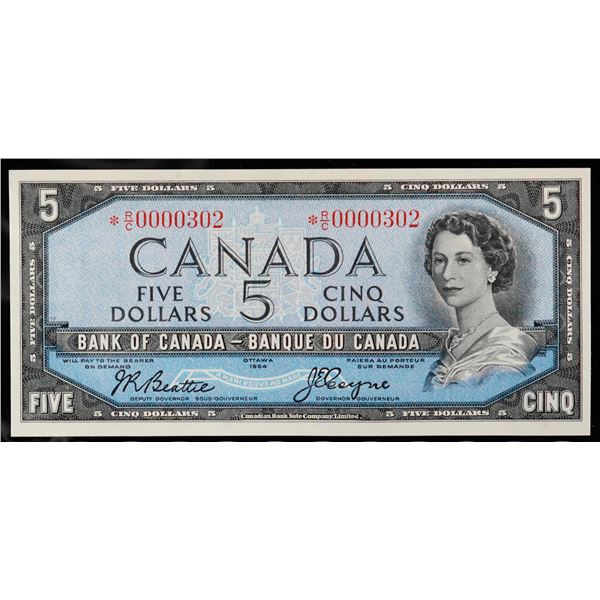 Low Number; 1954 $5 BC-39aA-N5-iv #**RC0000302, CCGS Very Choice Uncirculated-64.