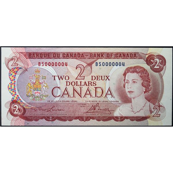 Low Number; 1974 $2 BC-47A #BS0000004  LCG Gem Uncirculated-65PPQ