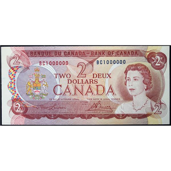 Million; 1974 $2 BC-47A #BC1000000  LCG Choice Uncirculated-64PPQ