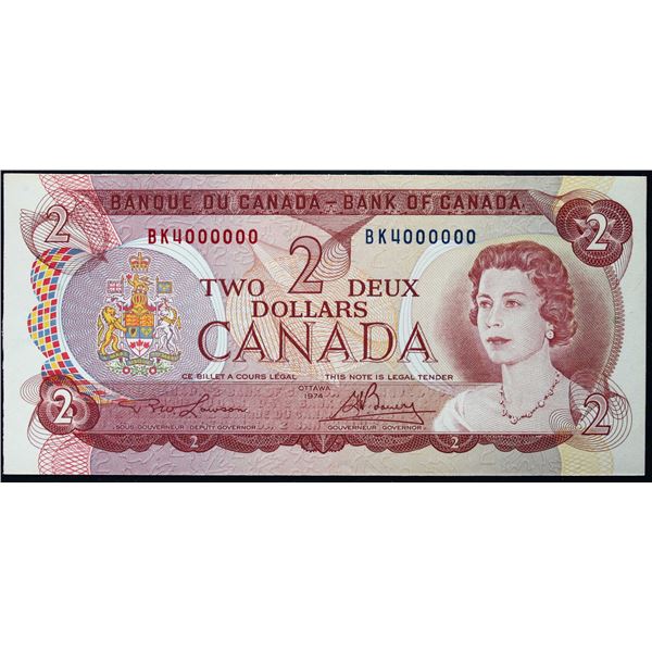 Million; 1974 $2 BC-47A #BK4000000  LCG Choice Uncirculated-64PPQ