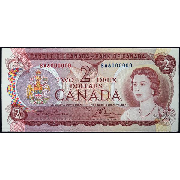 Million; 1974 $2 BC-47A #BA6000000  LCG Choice Uncirculated-63PPQ