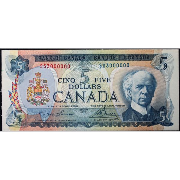 Million; 1972 $5 BC-48B #SS3000000  LCG Choice Uncirculated-64PPQ
