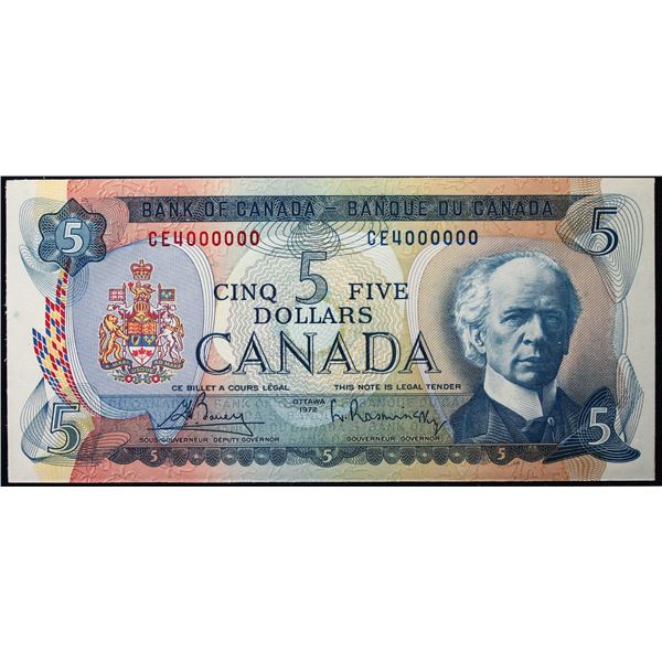 Million; 1972 $5 BC-48A #CE4000000  LCG Choice Uncirculated-64PPQ