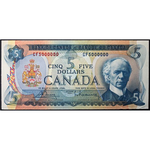 Million; 1972 $5 BC-48A #CF5000000  LCG Choice Uncirculated-63PPQ