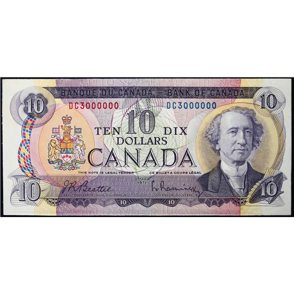 Million; 1971 $10 BC-49A #DC3000000  LCG Choice Uncirculated-64PPQ