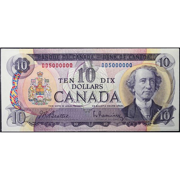 Million; 1971 $10 BC-49A #DD5000000  LCG Gem Uncirculated-65PPQ