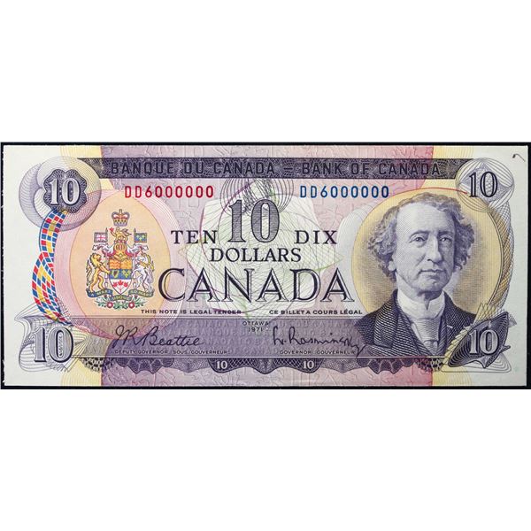 Million; 1971 $10 BC-49A #DD6000000  LCG Choice Uncirculated-64