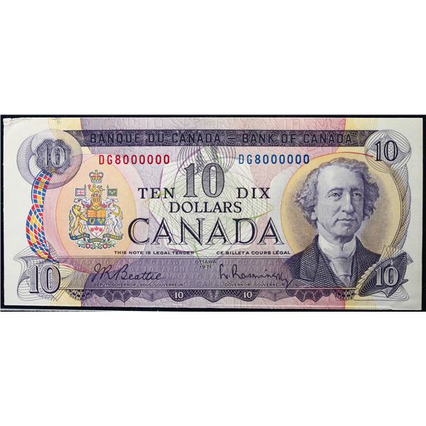 Million; 1971 $10 BC-49A #DG8000000  LCG Choice Uncirculated-62