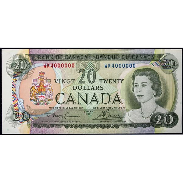 Million; 1969 $20 BC-50B #WK4000000  LCG Choice Uncirculated-64