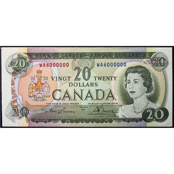 Million; 1969 $20 BC-50B #WA6000000  LCG Choice Uncirculated-64PPQ