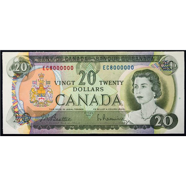 Million; 1969 $20 BC-50A #EC8000000  LCG Choice Uncirculated-64PPQ