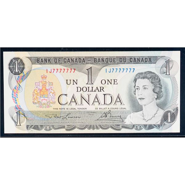 Solid; 1973 $1 BC-46a #IJ7777777 LCG Choice Uncirculated-63PPQ