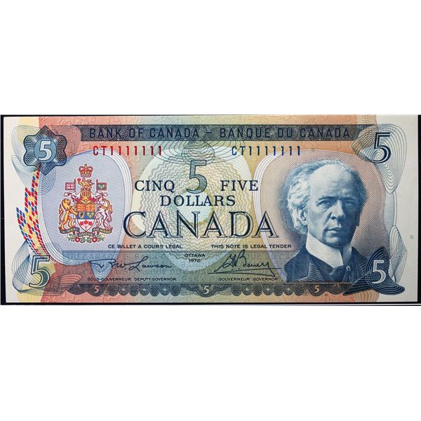 Solid; 1972 $5 BC-48B #CT1111111  LCG Choice Uncirculated-64PPQ