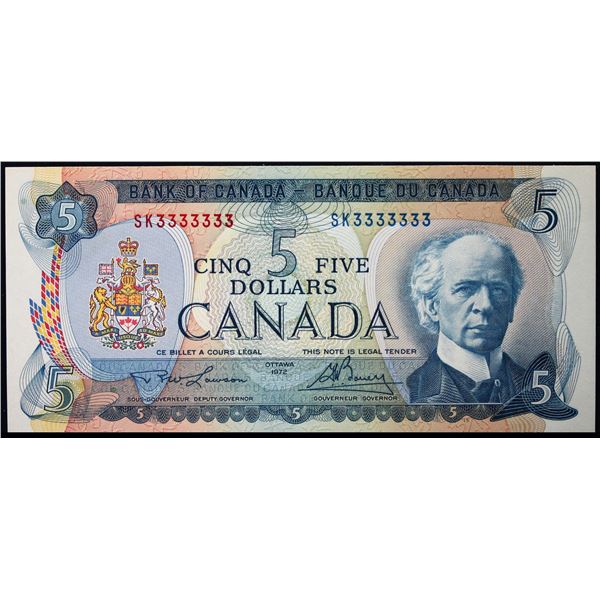 Solid; 1972 $5 BC-48B #SK3333333  LCG Superb Gem Uncirculated-66PPQ