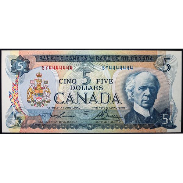 Solid; 1972 $5 BC-48B #SY4444444  LCG Superb Gem Uncirculated-67PPQ