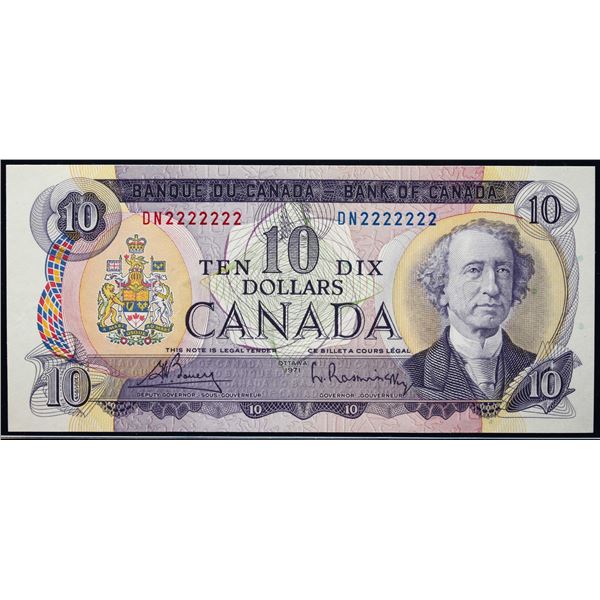 Solid; 1971 $10 BC-49B #DN2222222  LCG Choice About Uncirculated-55PPQ