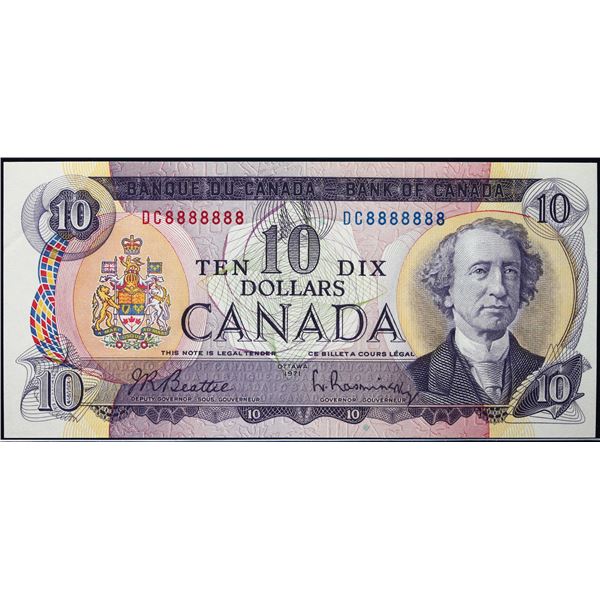 Solid; 1971 $10 BC-49A #DC8888888  LCG Choice Uncirculated-64PPQ