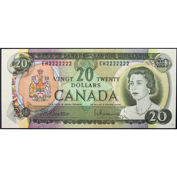 Solid; 1969 $20 BC-50A #EH2222222  LCG Superb Gem Uncirculated-66PPQ