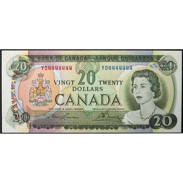 Solid; 1969 $20 BC-50B #YD4444444  LCG Superb Gem Uncirculated-67PPQ