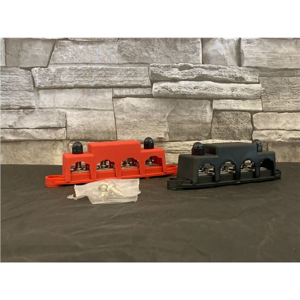 Power Distribution Block - 4 Stud Positive & Negative Bus Bar - 48V