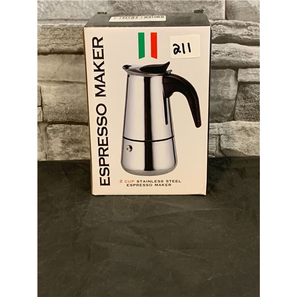 Stainless Steel Espresso Maker - 2 Cup