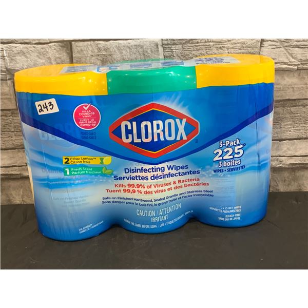 Clorox Disinfecting Wipes 3 Pack 225 Wipes 2 Crisp Lemon 1 Fresh Scent