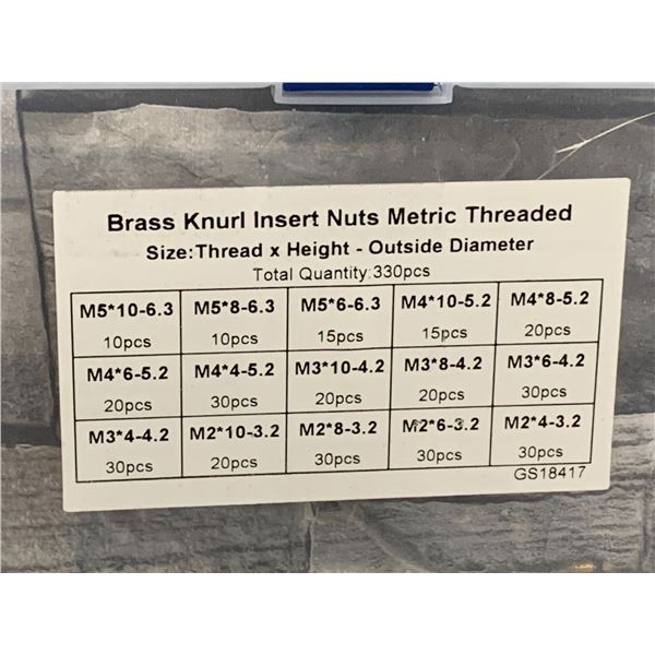 Brass Female Threaded Inserts - Set of M2-M6 - 330pcs