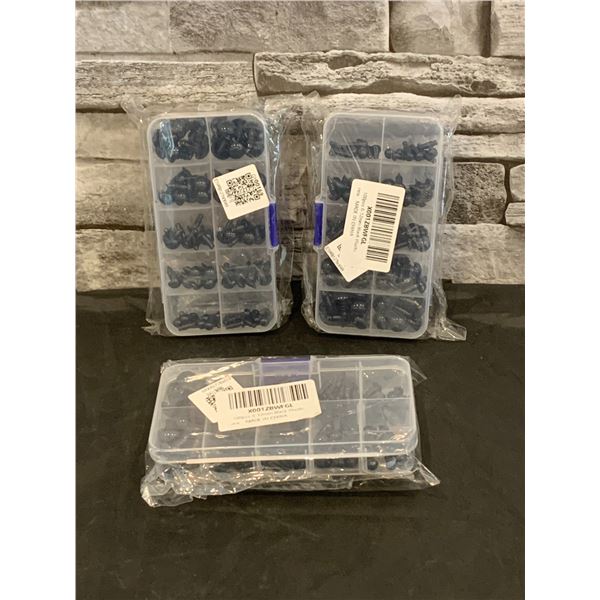 Lot of 3 - Plastic Toy Eyes - 6mm - 12mm - Black