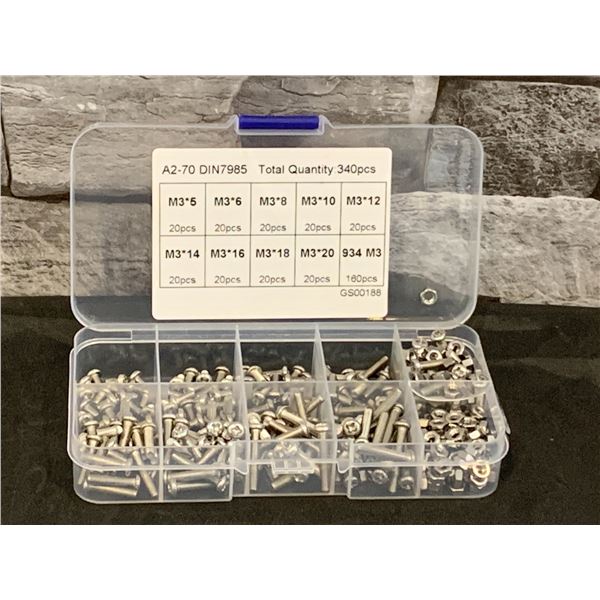 Phillips Pan Head Screw Bits & Hex Nuts - 340pcs